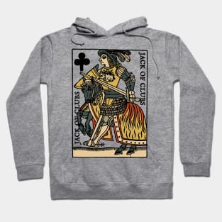 Vintage Character of Playing Card Jack of Clubs Hoodie